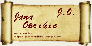 Jana Oprikić vizit kartica
